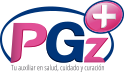 Logotipo de la marca de PGz que ofrece productos de algodón y curación. Tu auxiliar en salud, cuidado y curación